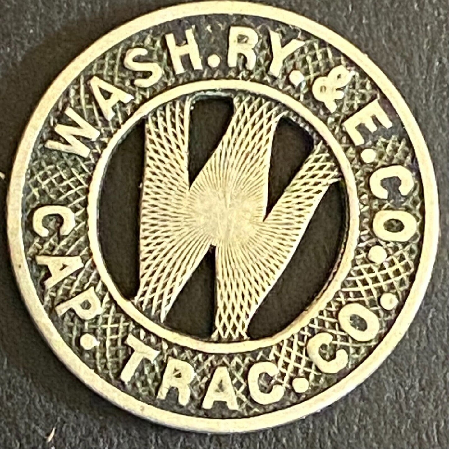 Capital Transit Co. G/F Wash, DC "One Fare in the Dist. 2" Token 16mm (#5)