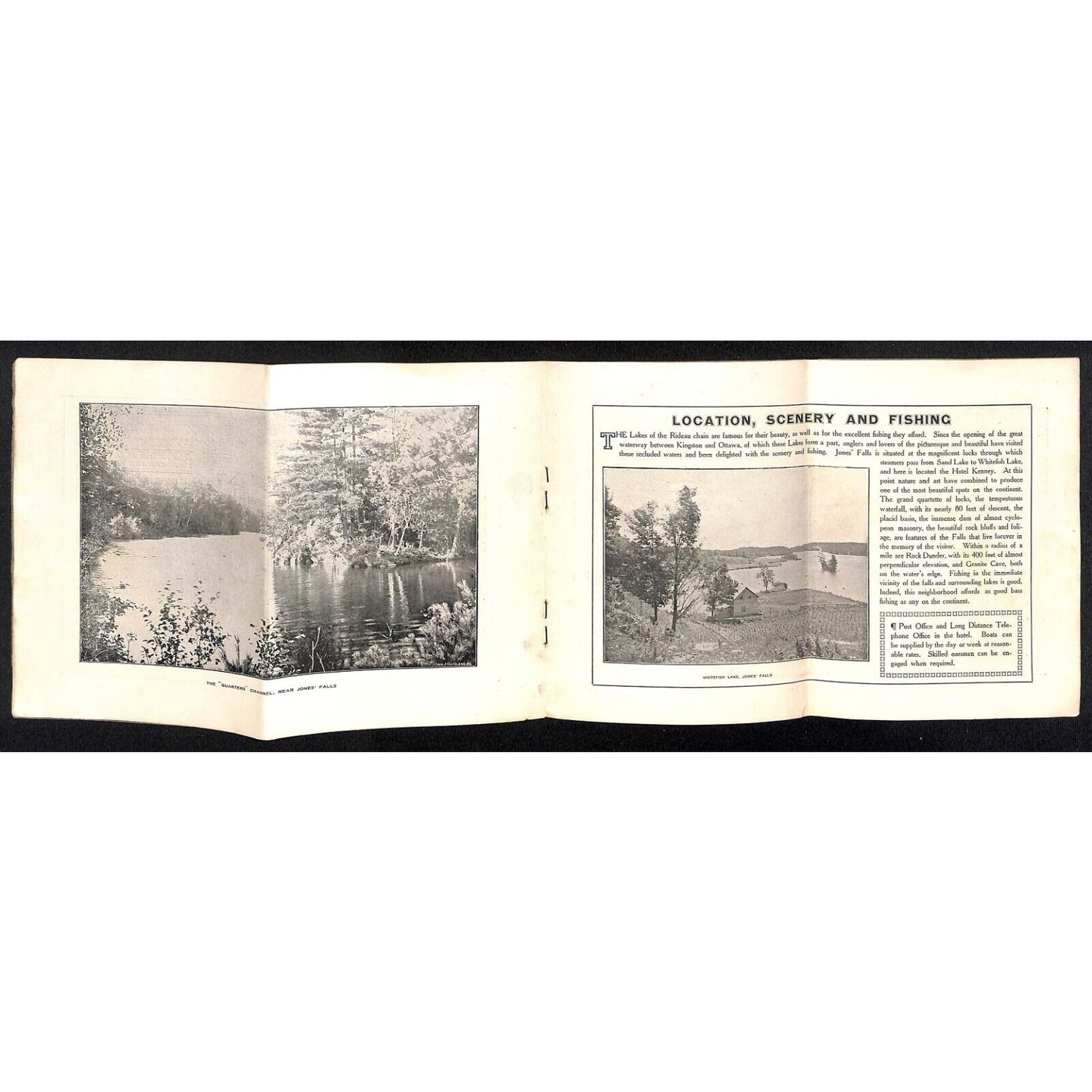 Hotel Kenny, Jones Falls, ONT c1910-20's Brochure 8pp Scarce