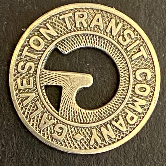 Galveston Transit Company G/F One Fare Full Transit Token 16mm Scarce