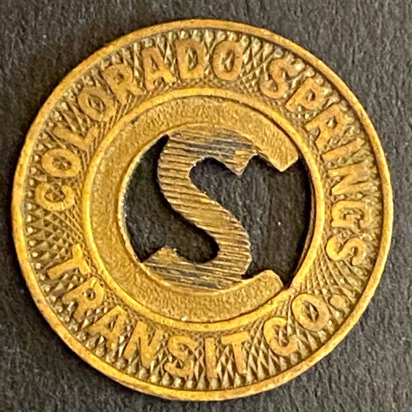 Colorado Springs Transit Co. G/F One Fare Transit Token 16mm (#8)