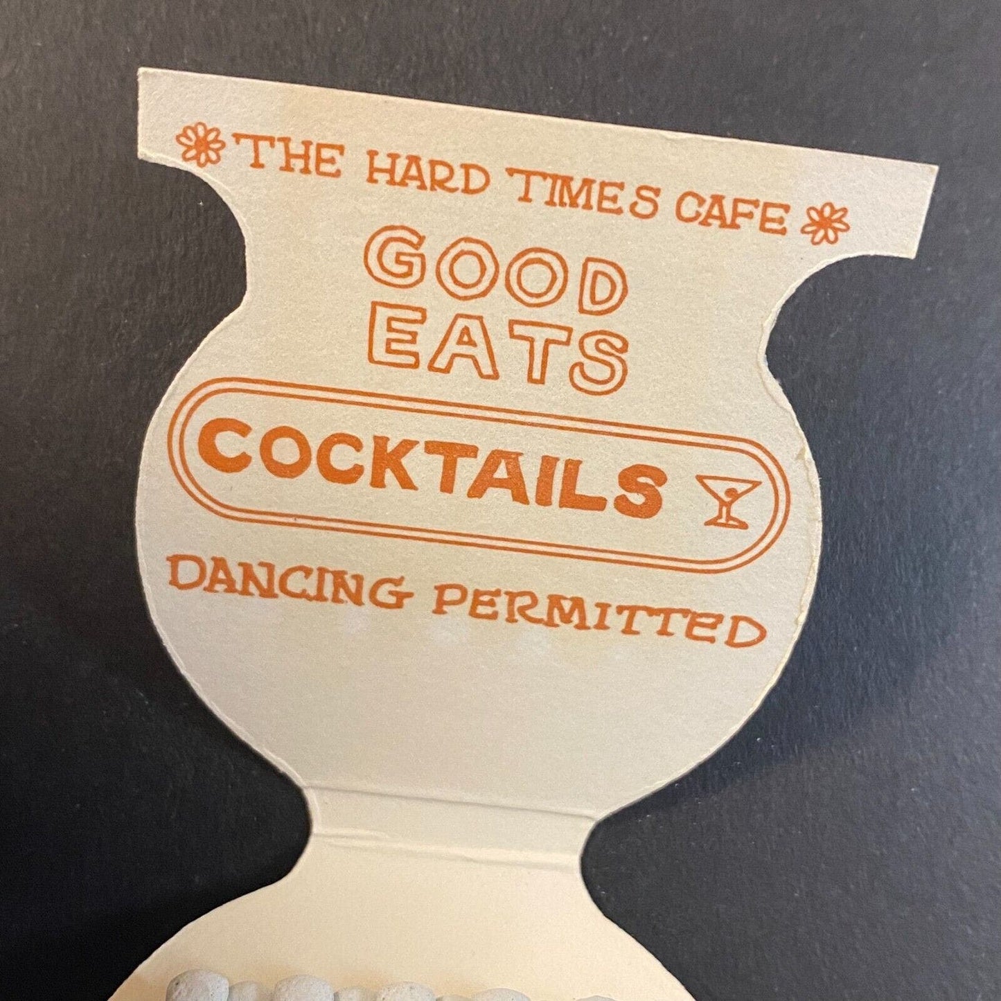 Hard Times Cafe O'Hare Inn Chicago Die Cut c1974-80's Full Matchbook Scarce