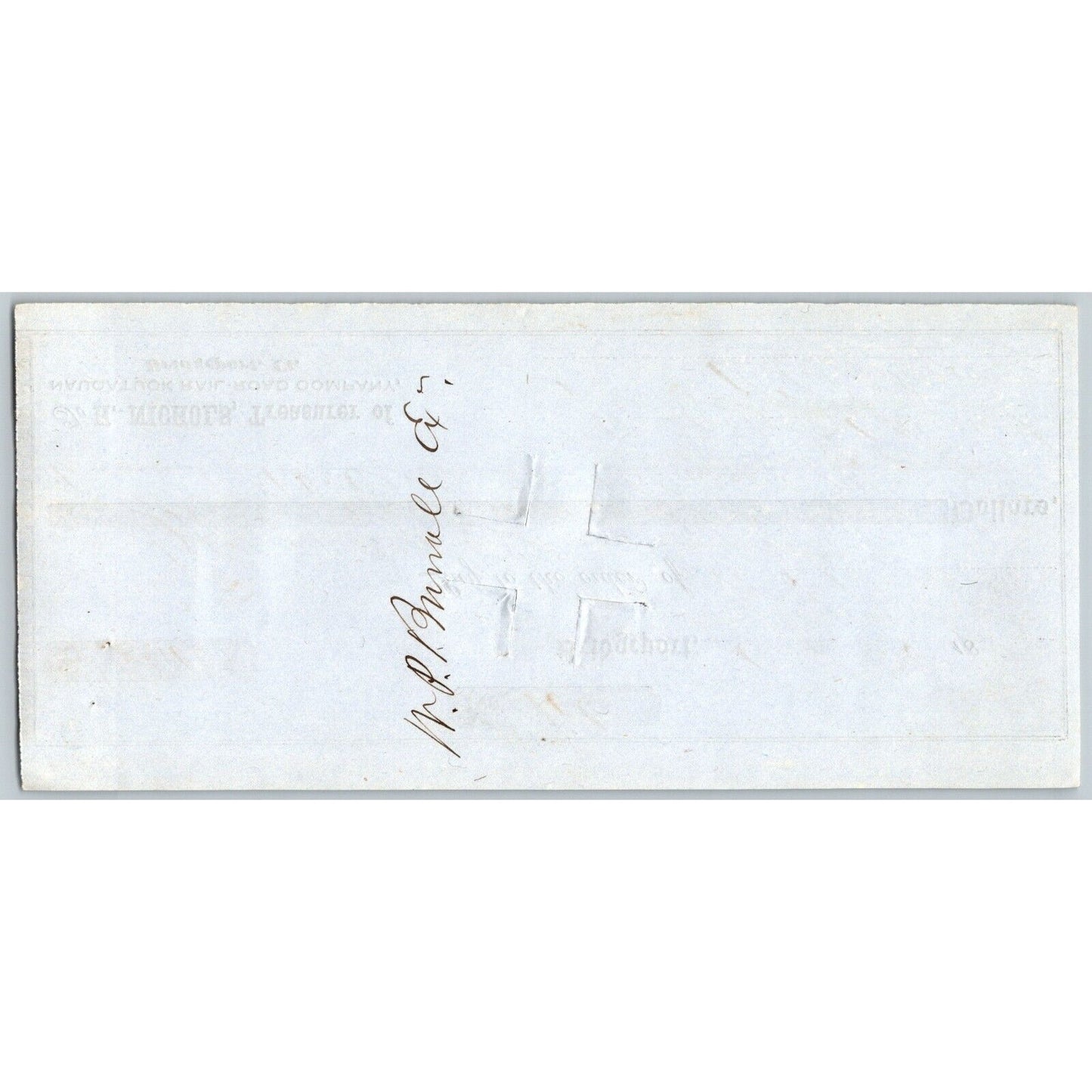 Naugatuck Railroad Co Bridgeport Connecticut 1849 Check #106 W.P. Burrall Signed