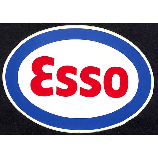 Esso Gasoline Large Oval Decal / Sticker 7" x 9 3/4" c1965-75 Original VGC