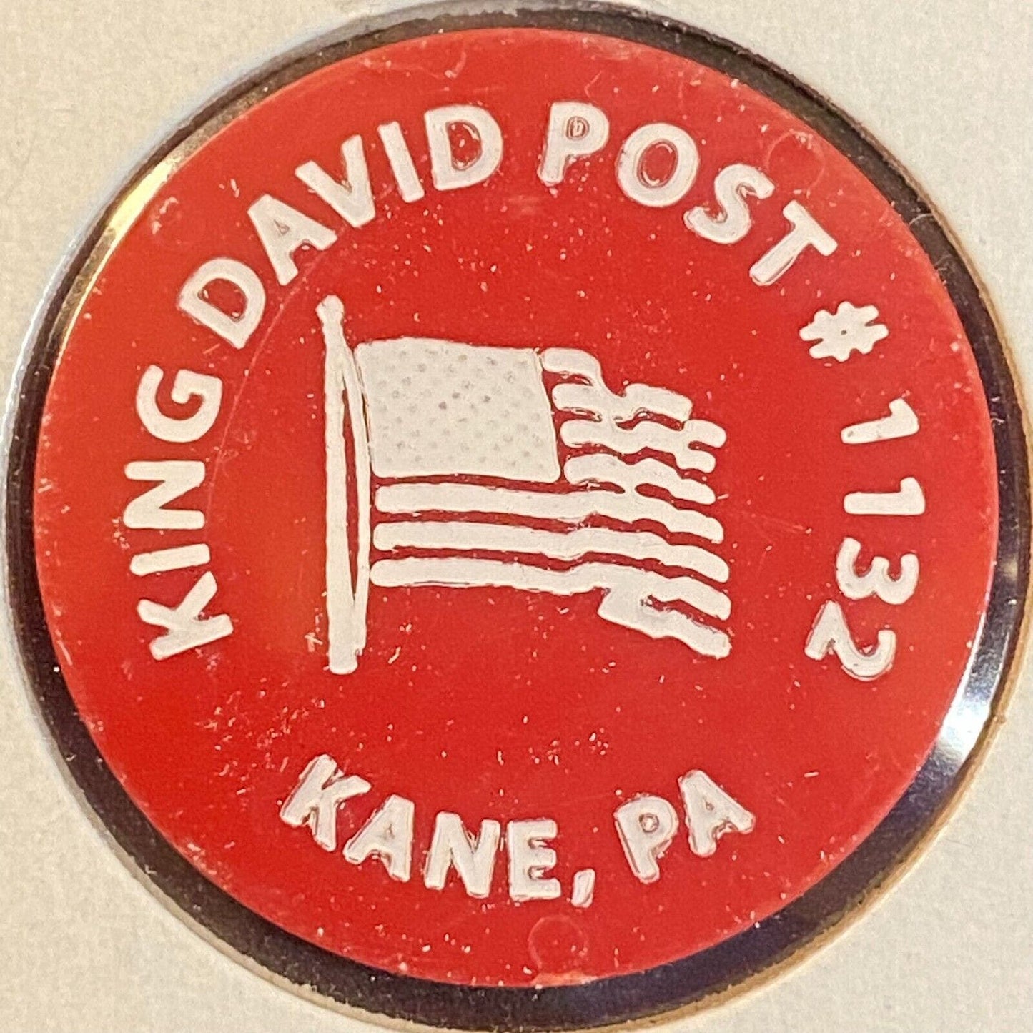 Kane, PA King David Post 1732 c1970's-80's Plastic "G/F One Tap Beer" Token