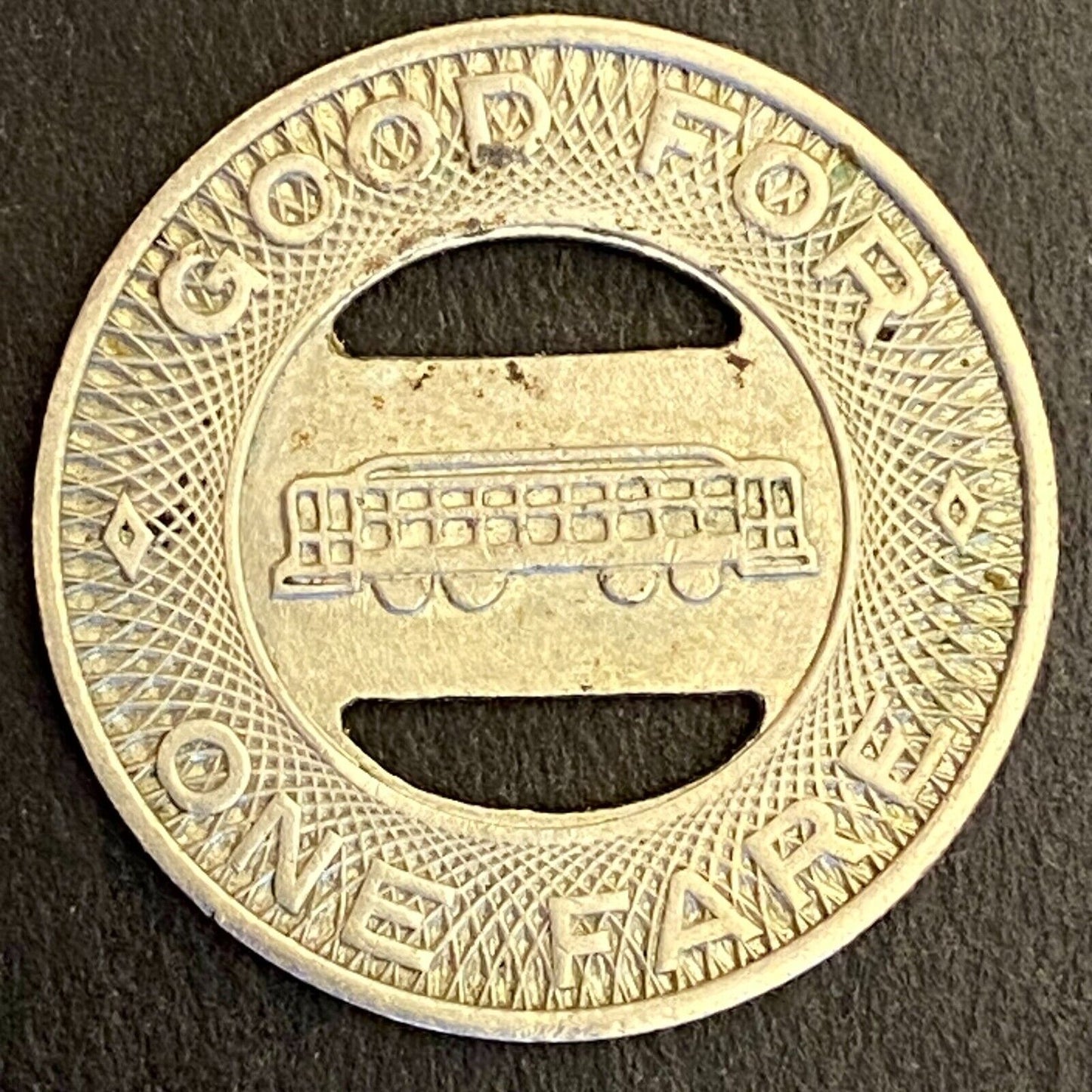 Queensboro Bridge Railway Co G/F One Fare Transit Token c1947 23mm