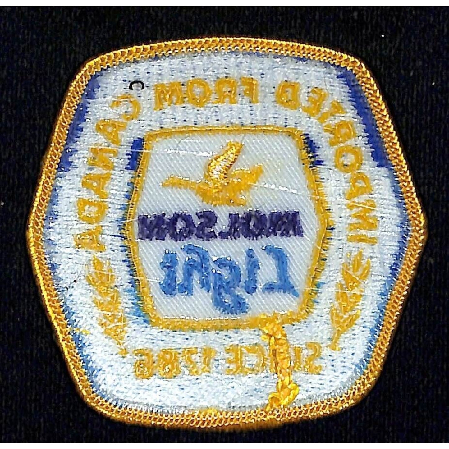Molson Light Beer Patch Vintage Embroidered 2 1/2" x 2 1/2" VGC c1980's