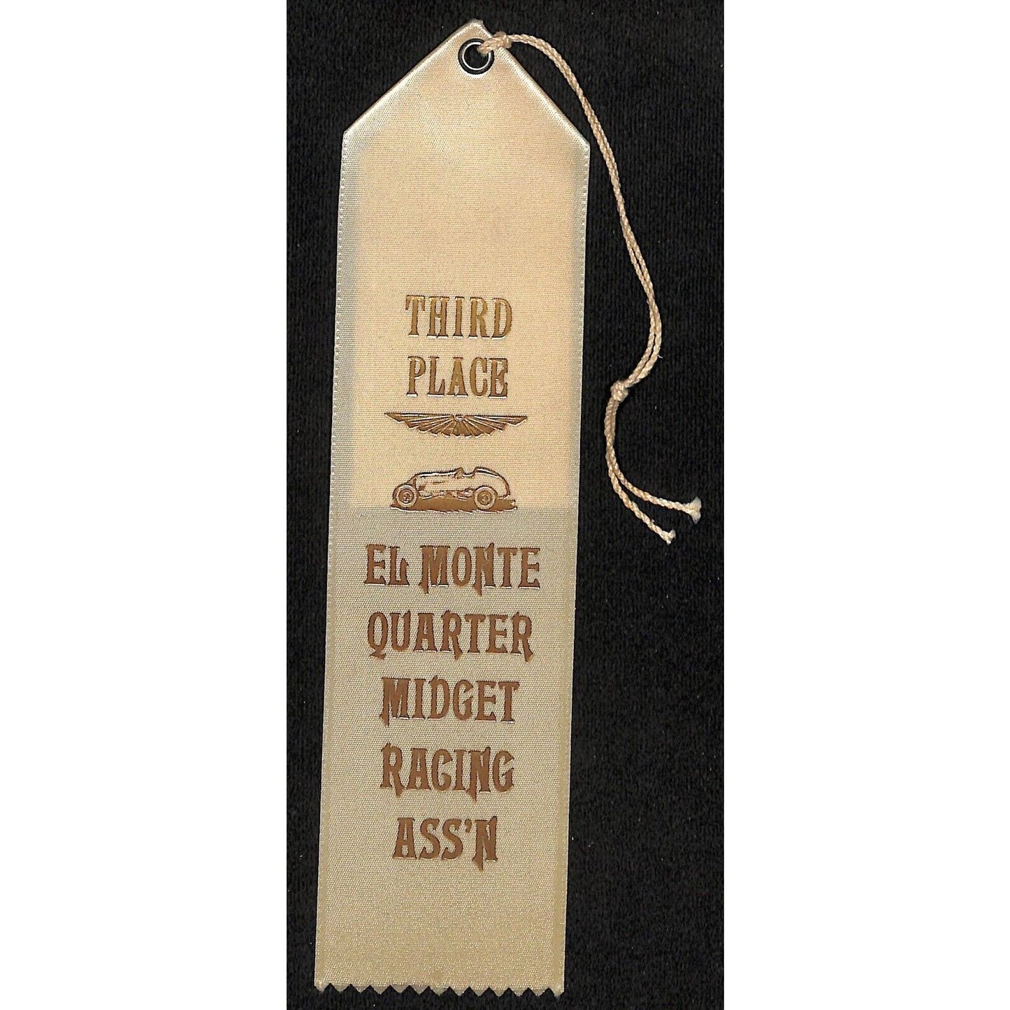 Quarter Midget Racing Ass'n El Monte 1960 Third Place Award Ribbon Scarce