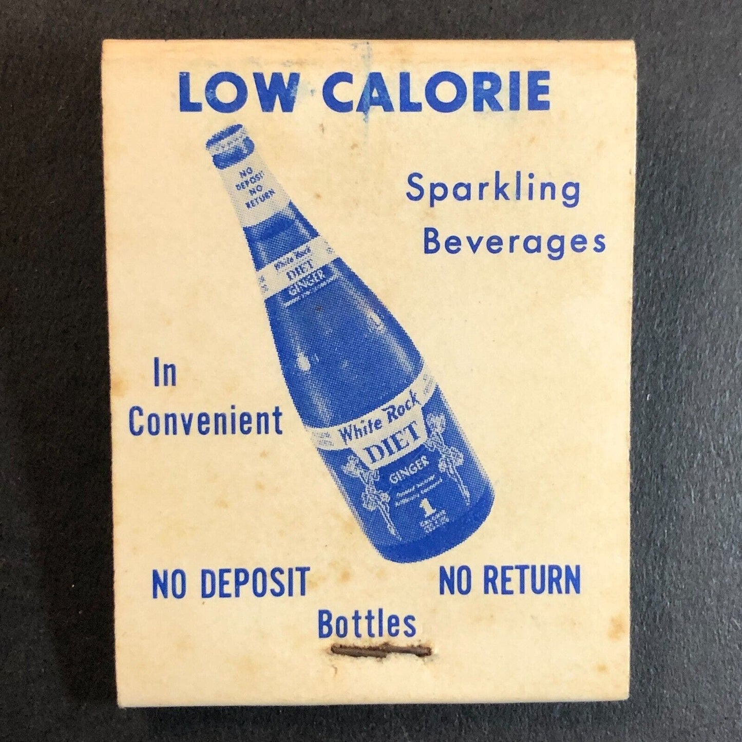 White Rock Sparkling Beverages Low Calorie Full Matchbook c1950's-60's VGC