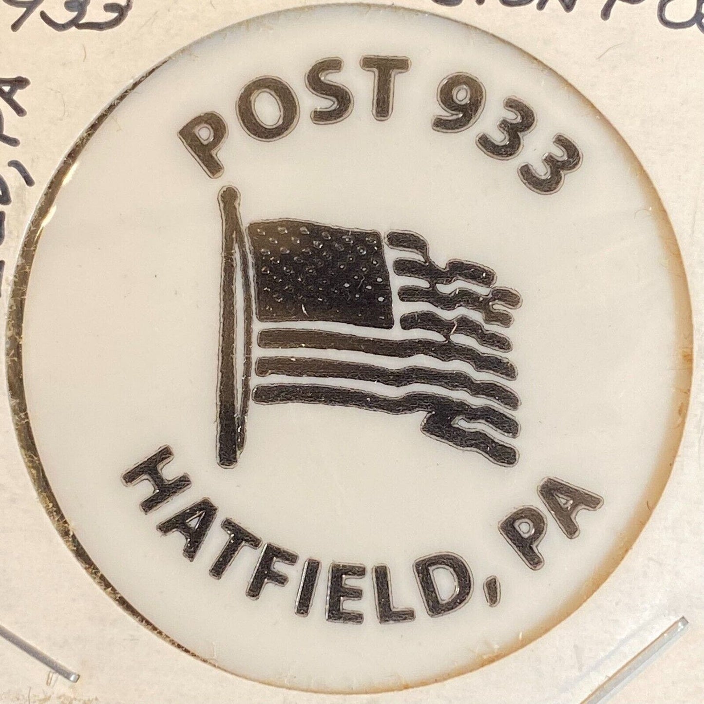 Hatfield, PA American Legion Post 933 c1970's-80's Plastic "G/F One Soda" Token