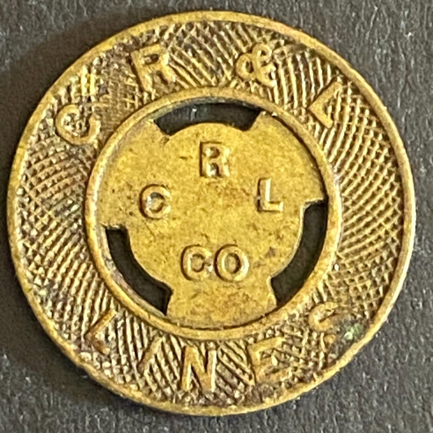C.R. & L. Lines (New Britain, CT) G/F One Fare Transit Token 16mm (#3)