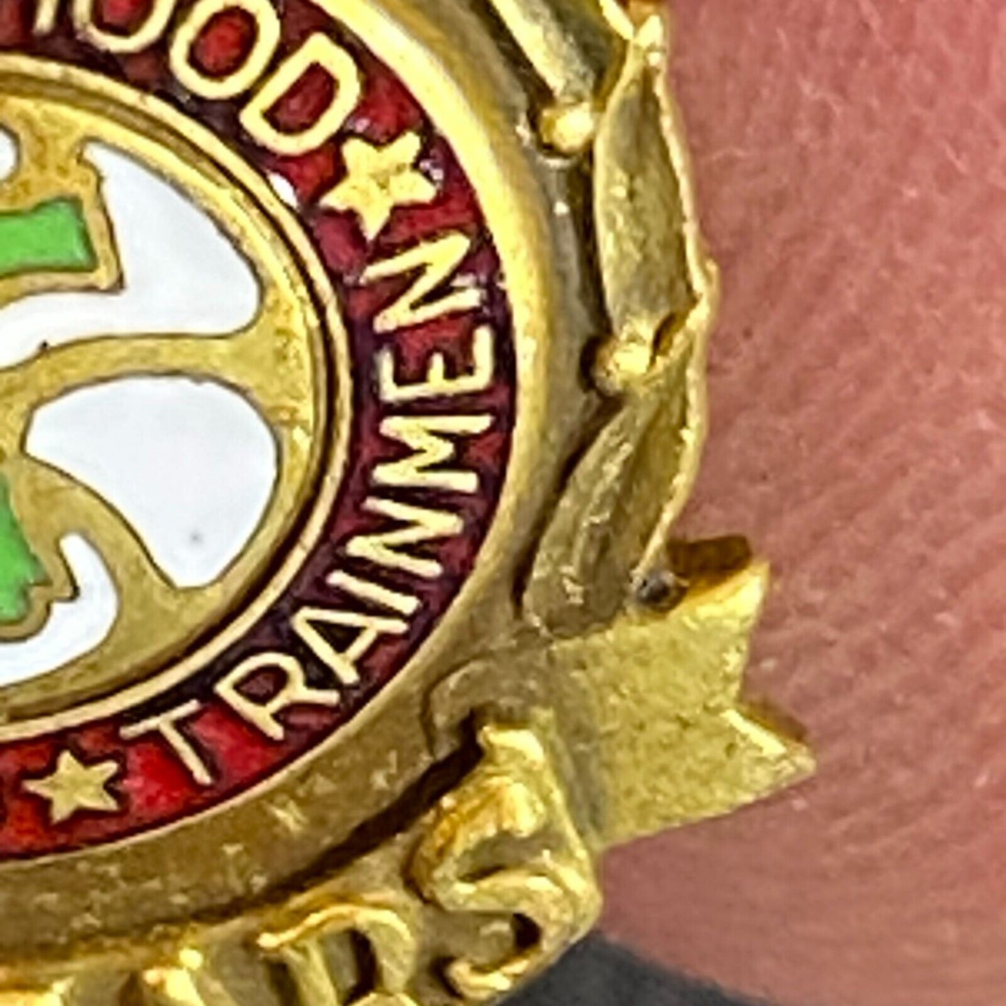 Brotherhood of Railroad Trainmen Color Enameled 15 Year Lapel Pin 16mm c1935-45