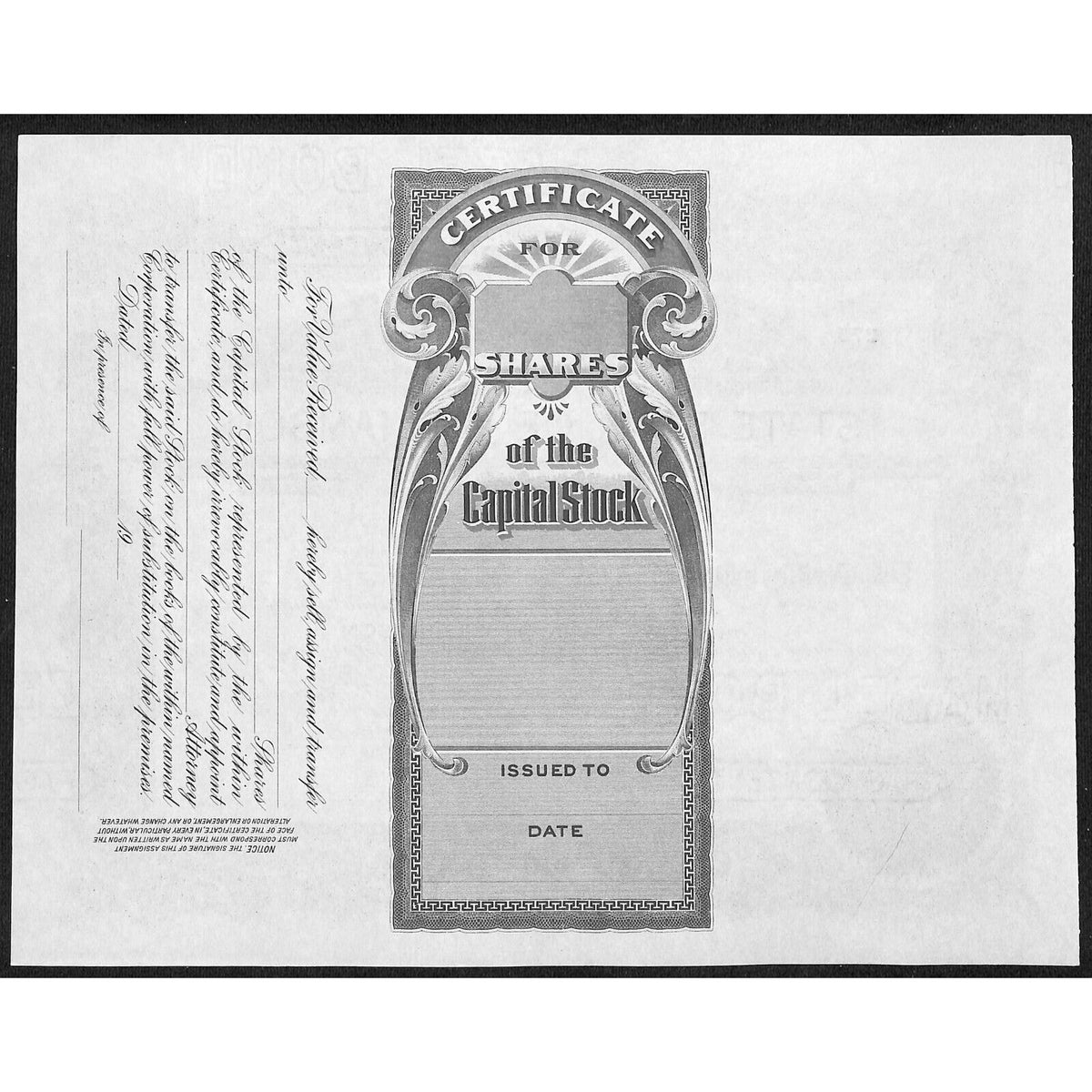 State Bank of Williamson NY c1920's-30's Unissued Stock Certificate VGC