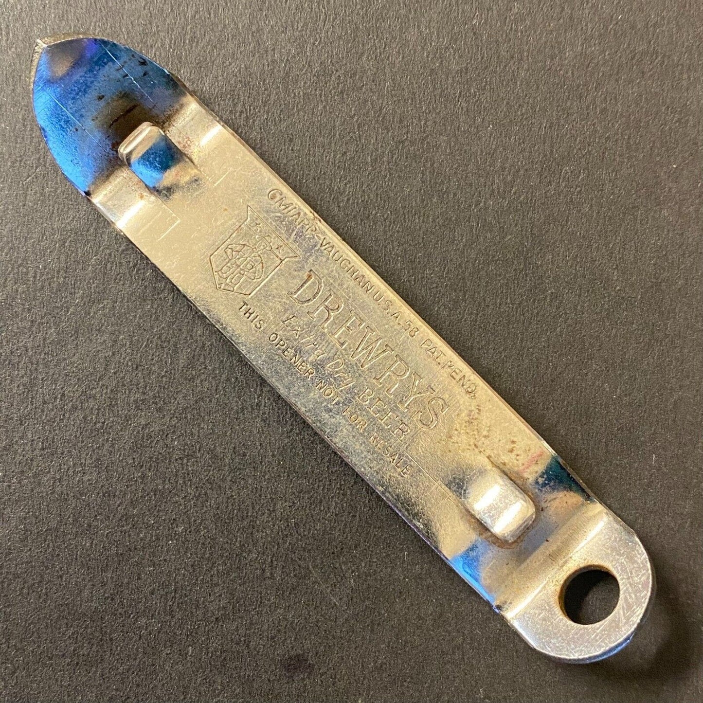 Drewrys Extra Dry Beer Vintage Small Steel Can Bottle Opener 3 1/8"