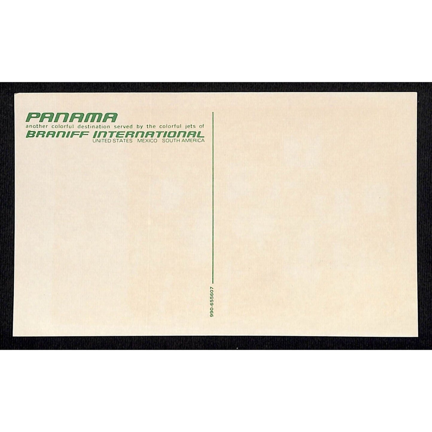 Braniff International "Panama" Postcard c1960's UP Scarce VGC
