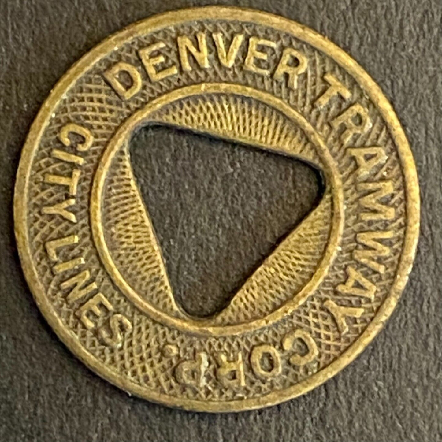 Denver Tramway Corp City Lines G/F One City Fare Transit Token 16mm (#13)