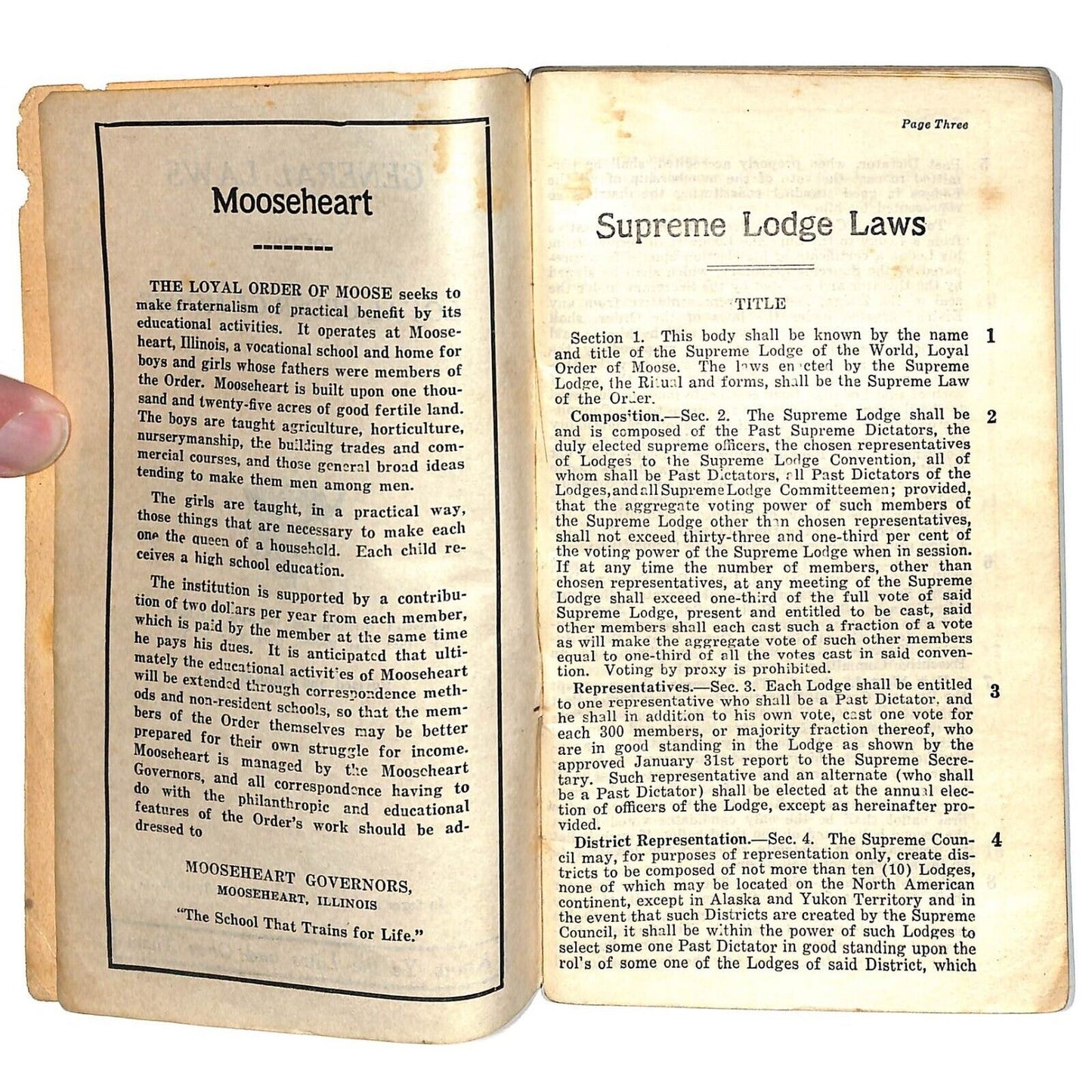 1923 General Law of the Loyal Oder of Moose 96pp
