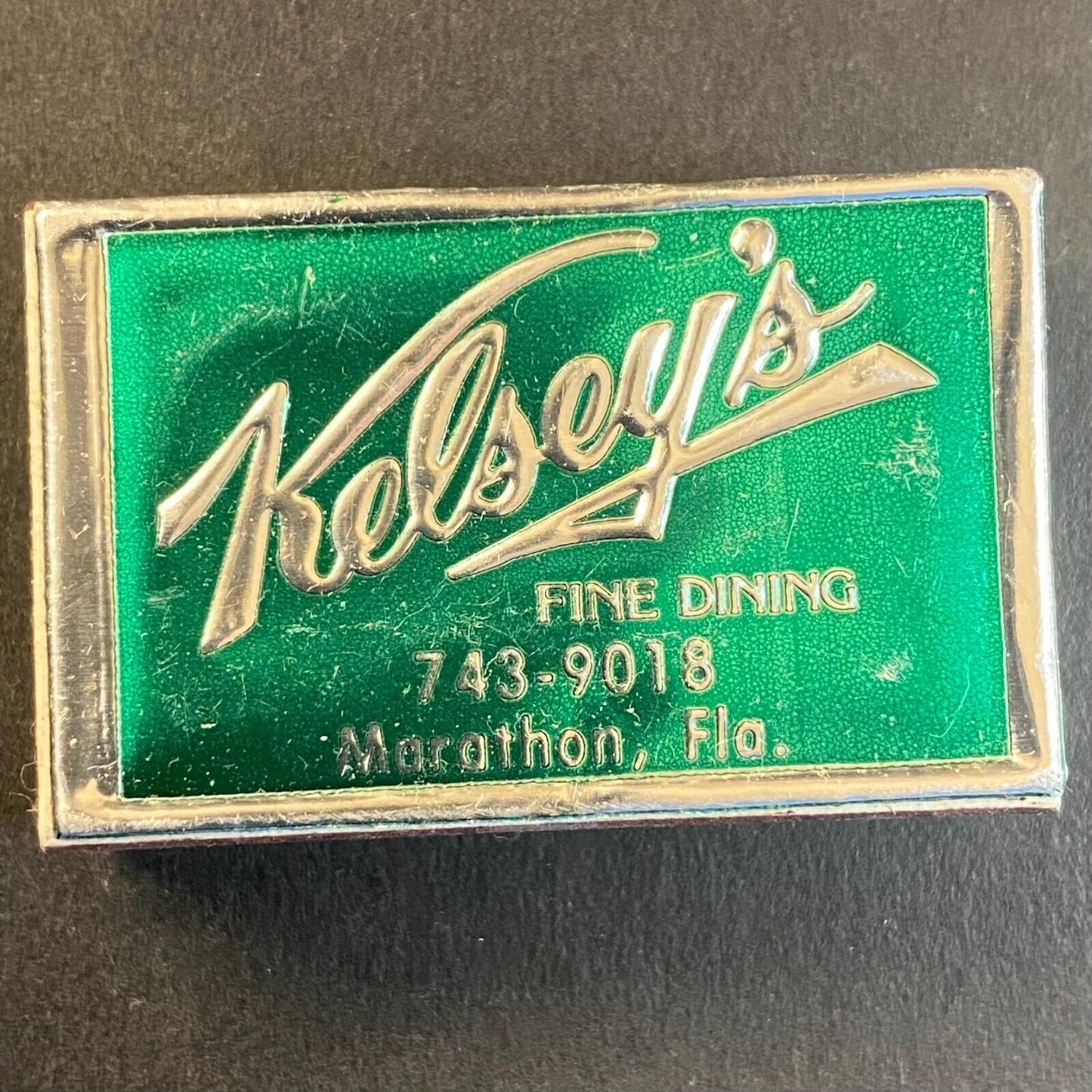 Kelsey's Fine Dining Restaurant Marathon, FL Foil Vintage Matchbox VGC Scarce