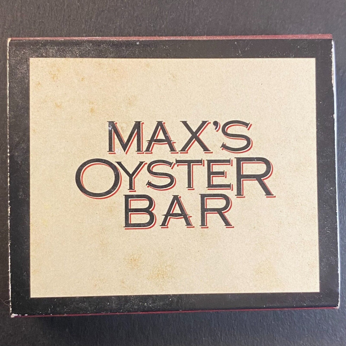 Max's Oyster Bar Restaurant West Hartford, CT Vintage Matchbox Scarce VGC