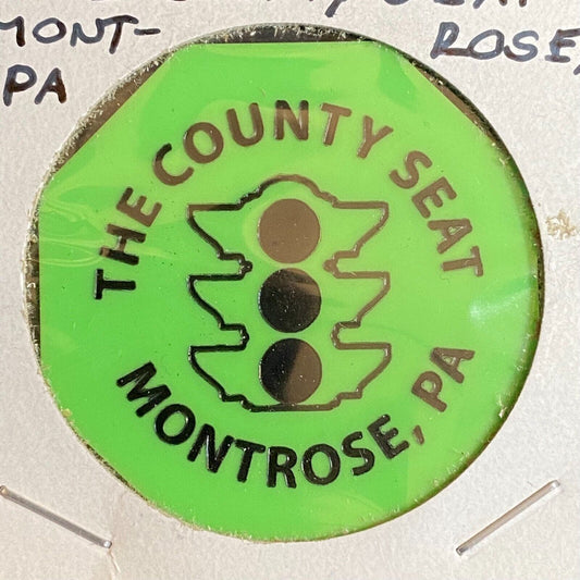 Montrose, PA "The County Seat" Hotel ? c1980's Plastic Token "G/F One Drink"