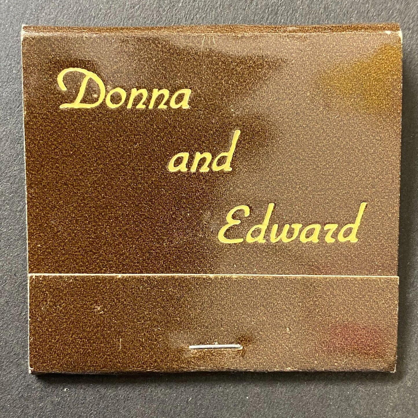 "Donna and Edward" (Likely Wedding) Near Full (-1) Matchbook c1974-80's