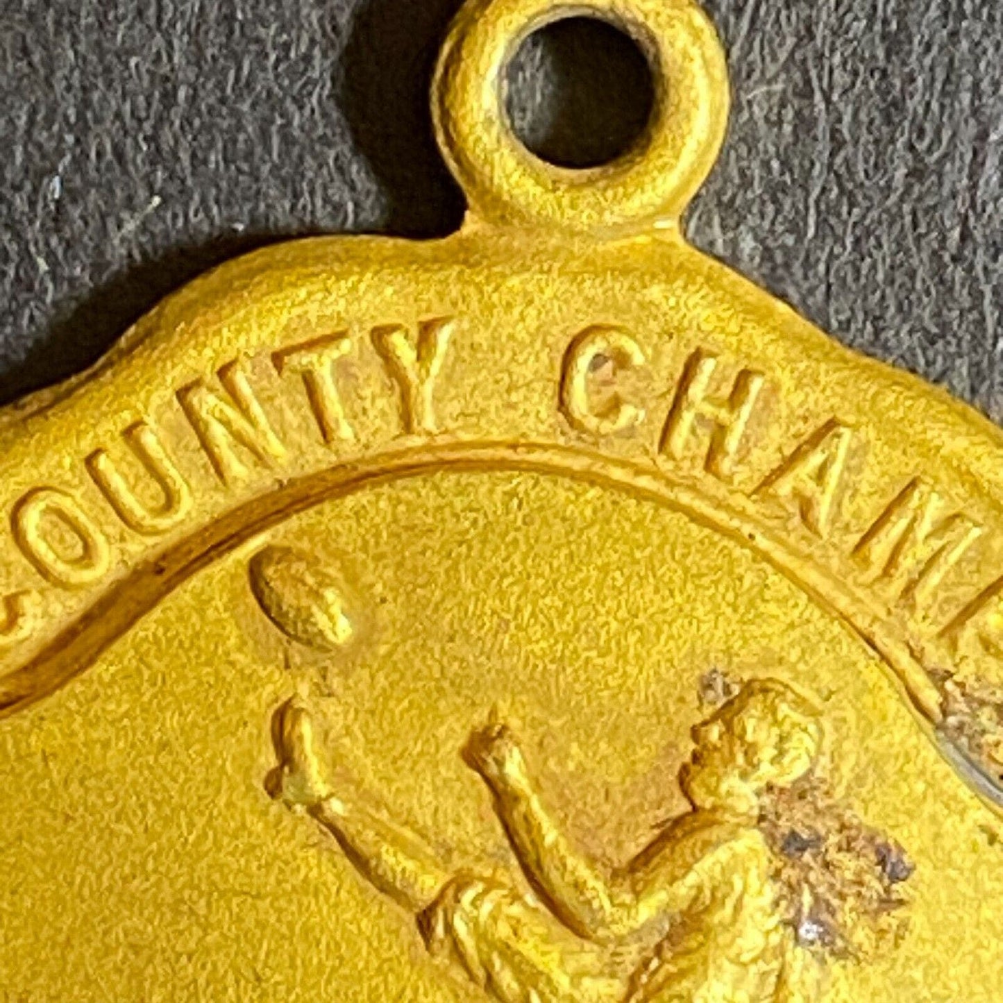 1928 County Champs Football Player Kicking Pendant / Medal 24mm 8g