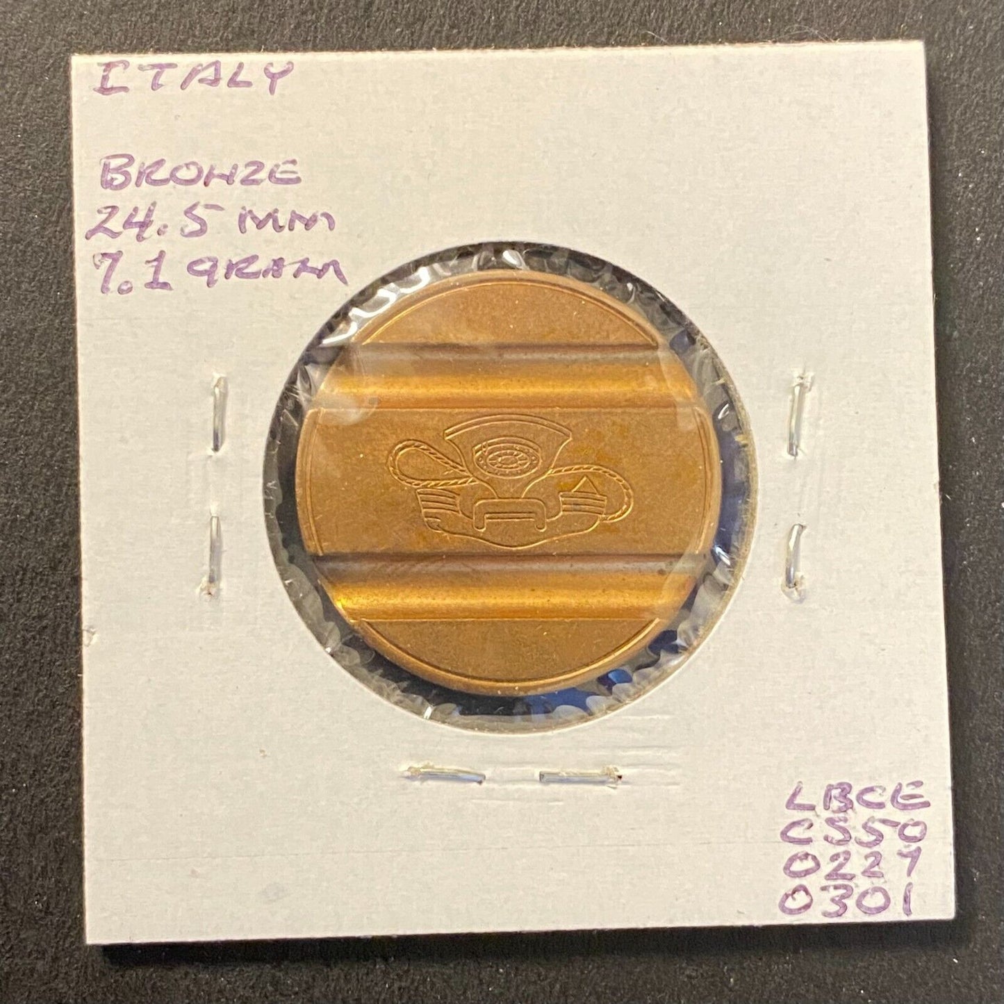 Gettone Telefonico Public Telephone Token 1971 Italy Bronze 24.5mm 7.1g #7112 VG