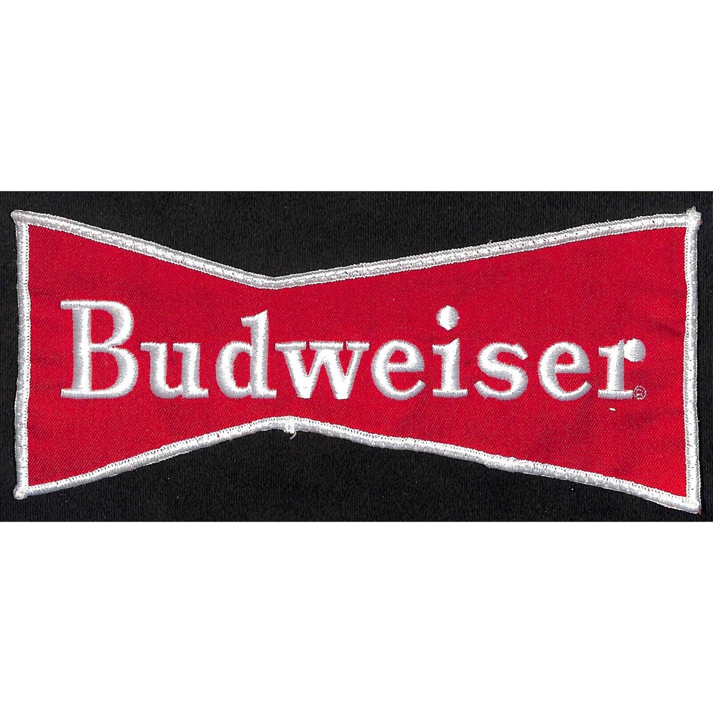 Budweiser Bowtie Vintage Soft Embroidered Patch 3 3/4" x 9" NOS VGC c1960's-70'