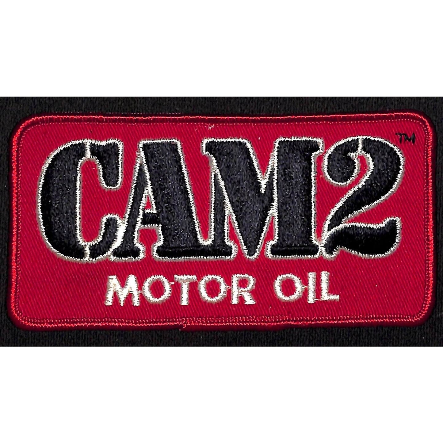 CAM2 Motor Oil Embroidered Patch Auto Racing c1975-85 2 3/8" x 4 3/4" VGC