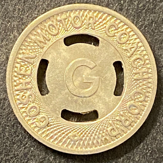 Goshen Motor Coach Corporation Indiana G/F One Fare Transit Token 16mm