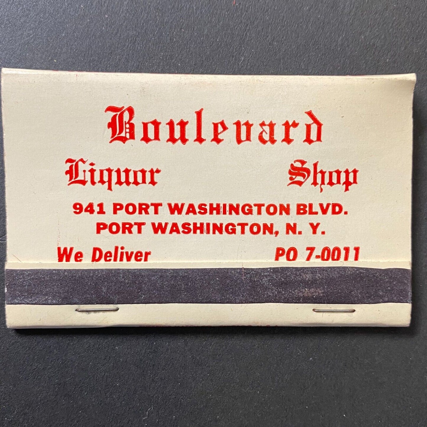 Boulevard Liquor Shop Port Washington, NY Full 40-stk Matchbook c1960's
