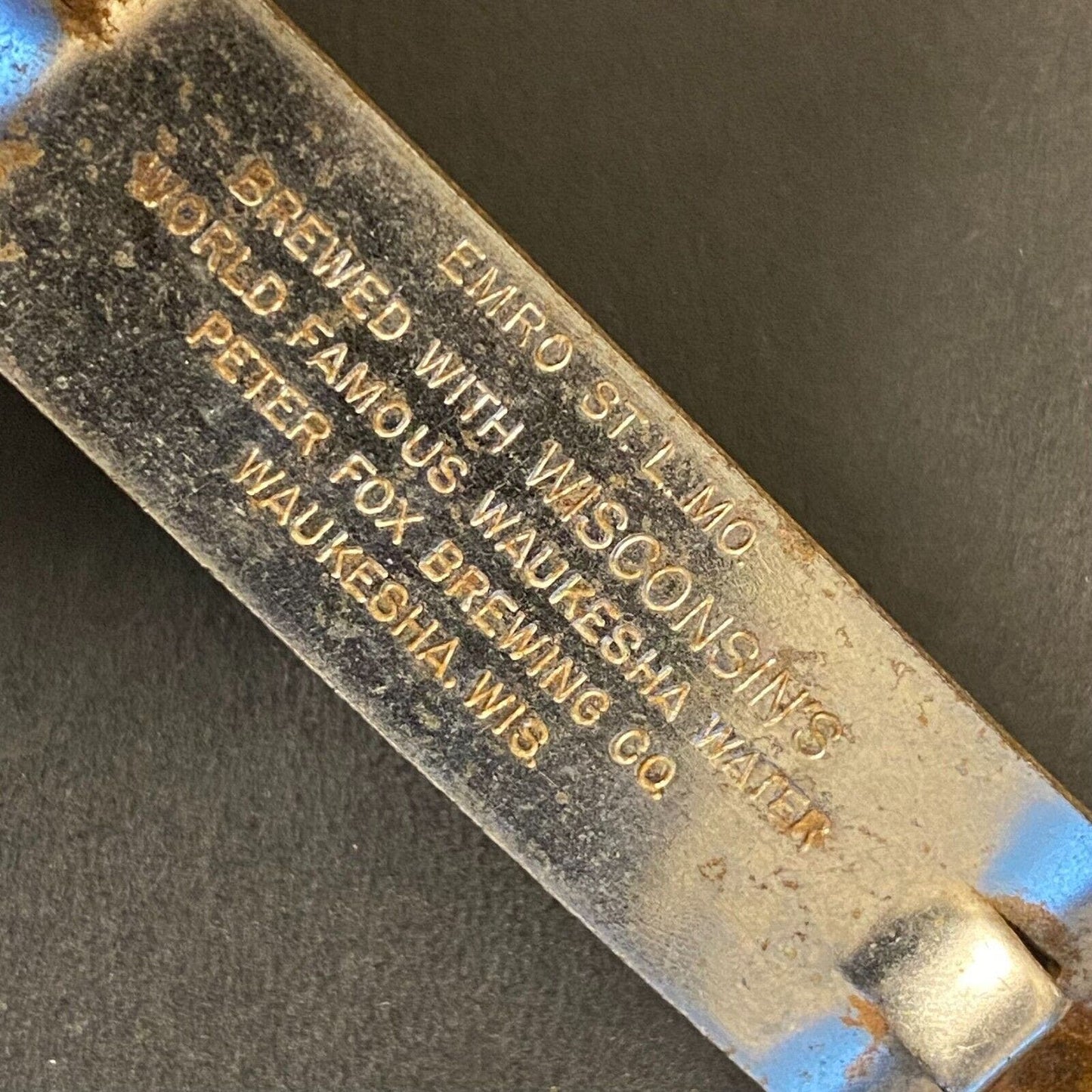 FOX Deluxe Beer Waukesha, WI Vintage Small Steel Can Bottle Opener 3 1/4"