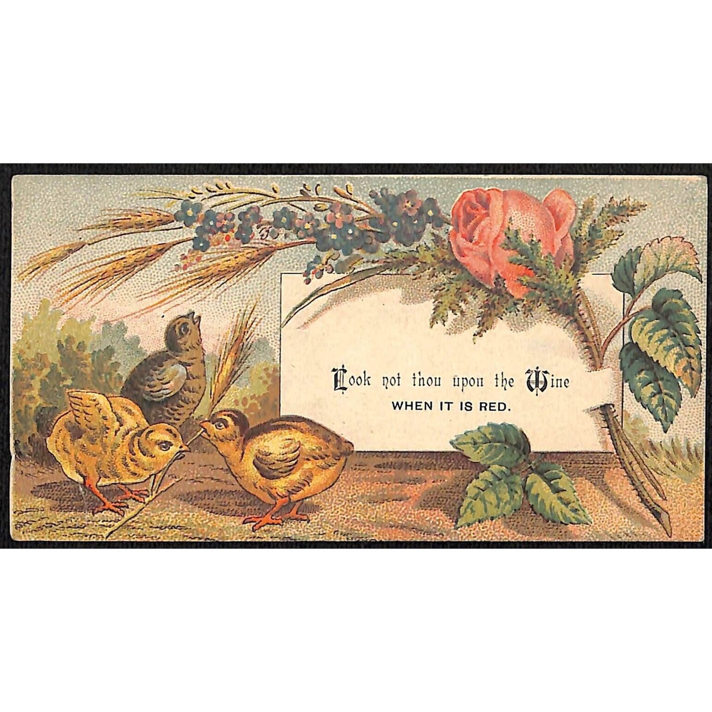 D.C. Cook Chicago (Religious Print)"Look Not Thou Upon the Wine" Victorian Card
