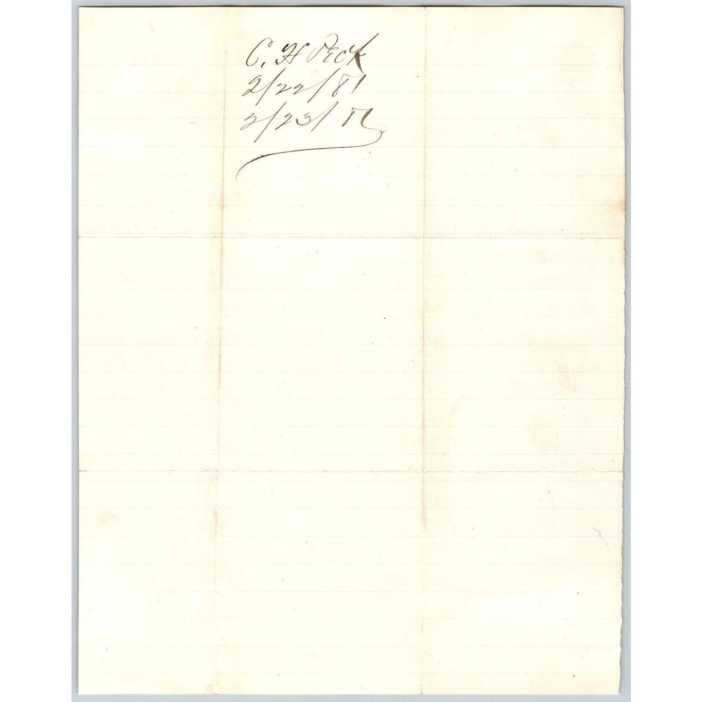 Feb 22 1881 C.H. Peck Red Bluff, MT ALS to Henry Elling* Virginia City, MT