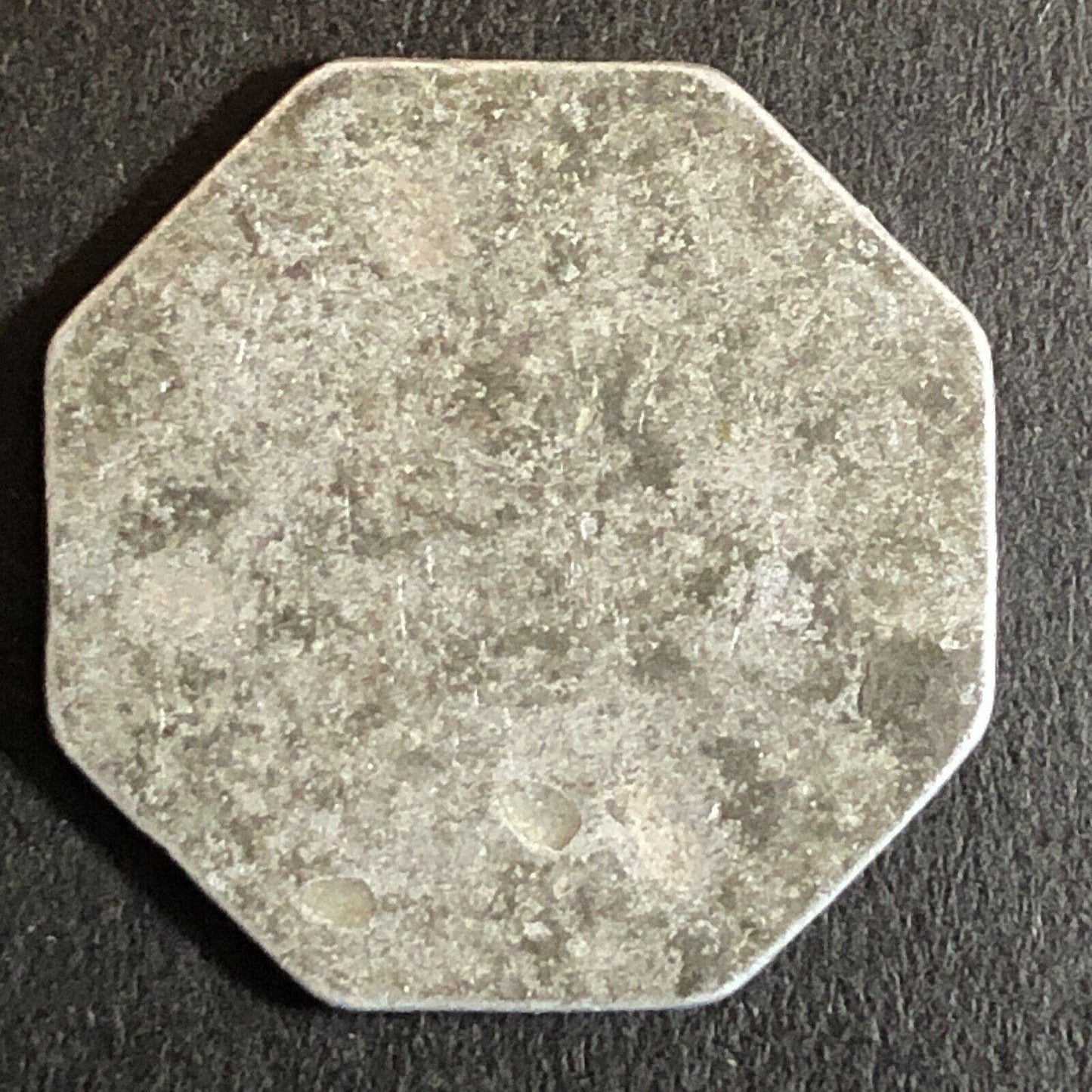 Waterloo Milk Co. Alum. G/F 1 Quart Trade Token Hexagon 22mm c1918-30's Scarce