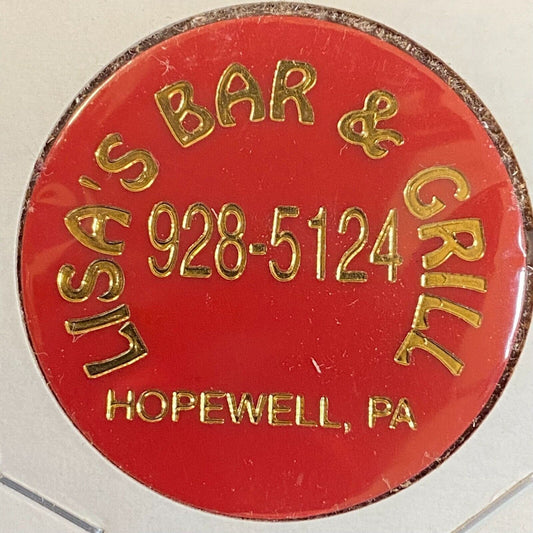 Hopewell, PA Lisa's Bar and Grill c1995 Plastic "G/F One Drink" Token