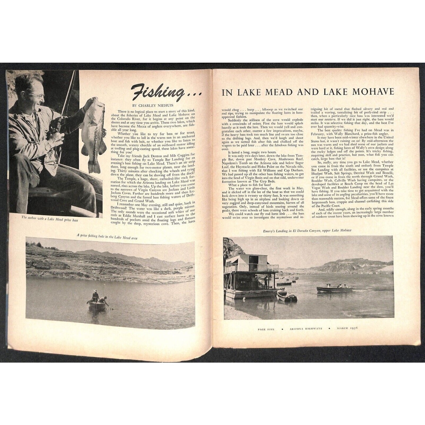 Arizona Highways Magazine March 1956 Lake Mead / Hoover Dam 40pp VGC