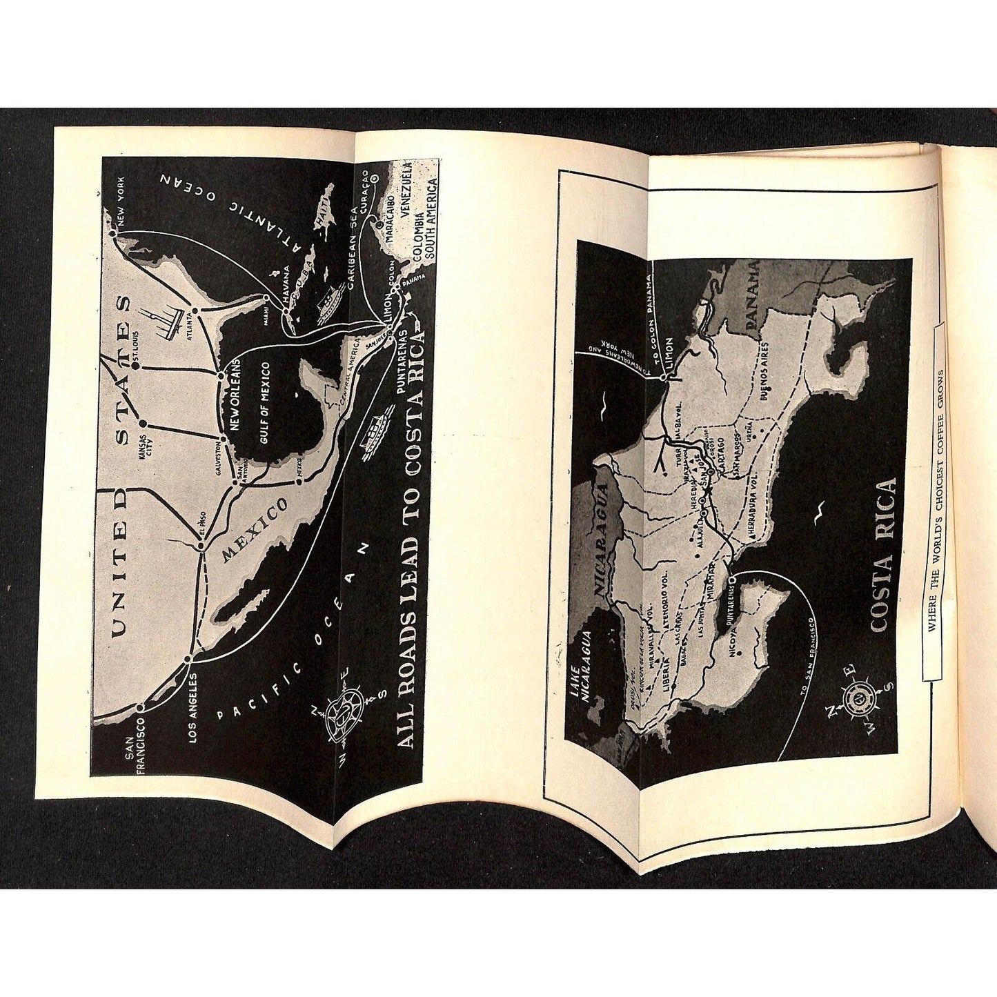 "Sightseeing in Costa-Rica" Tour Brochure w/ Tour Info & RR Map July 1939 48pp