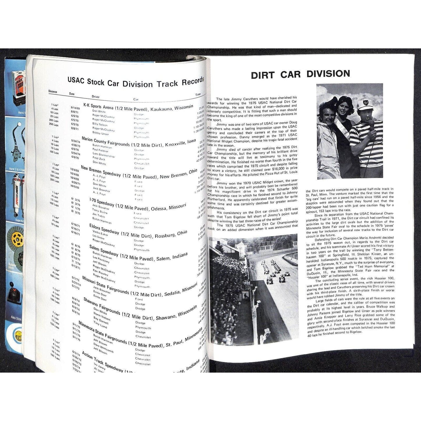 1975 USAC Indianapolis 500 Yearbook United States Auto Club VGC 129pp 13oz