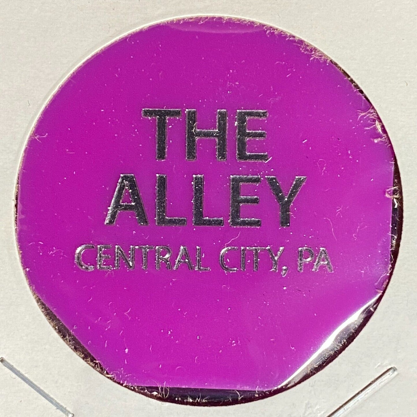 Central City, PA "The Alley" (Bar) Hexagon Plastic Token G/F One Trash Can