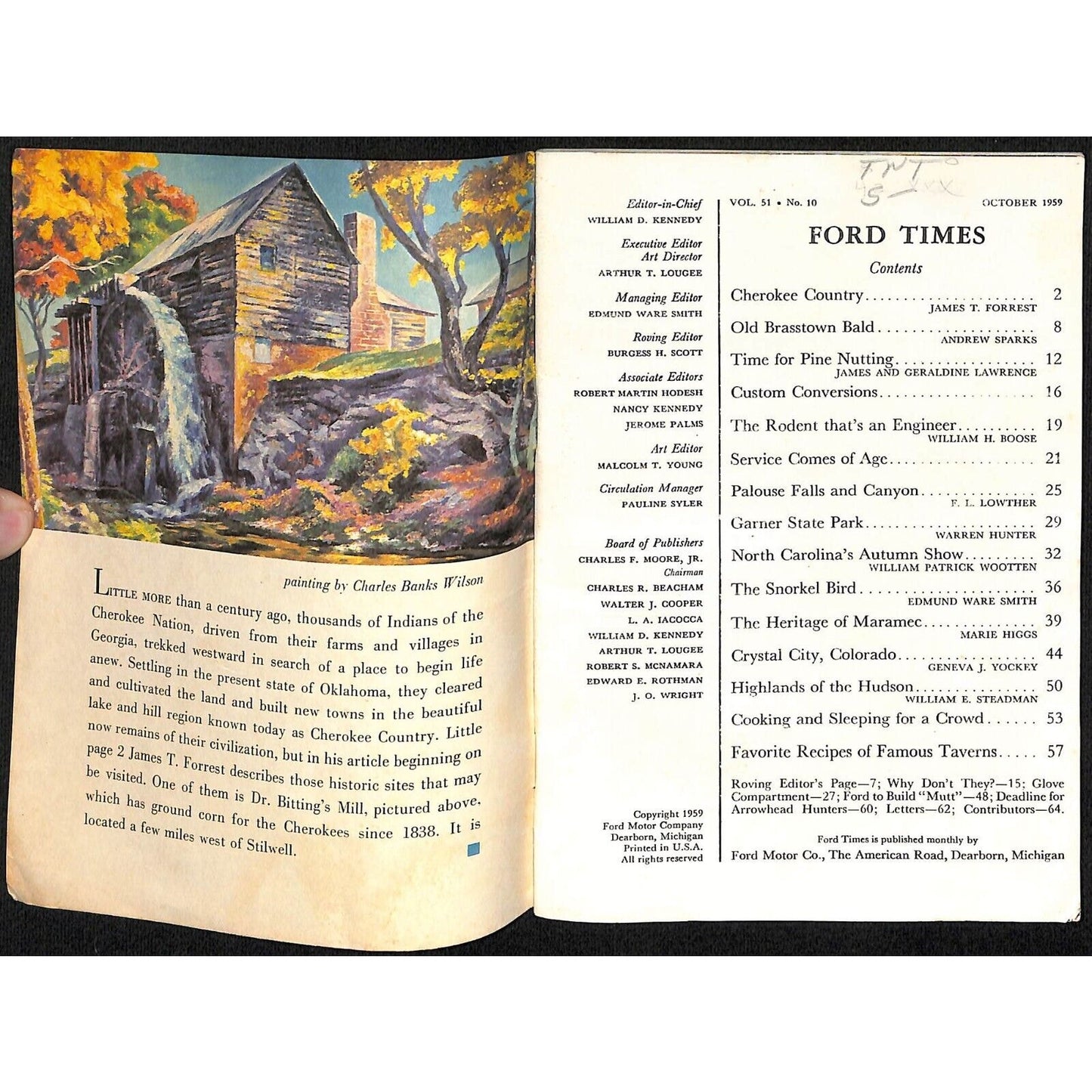 Ford Times October 1959 Travel Magazine / Webster Motor Sales Schenectady 64pp