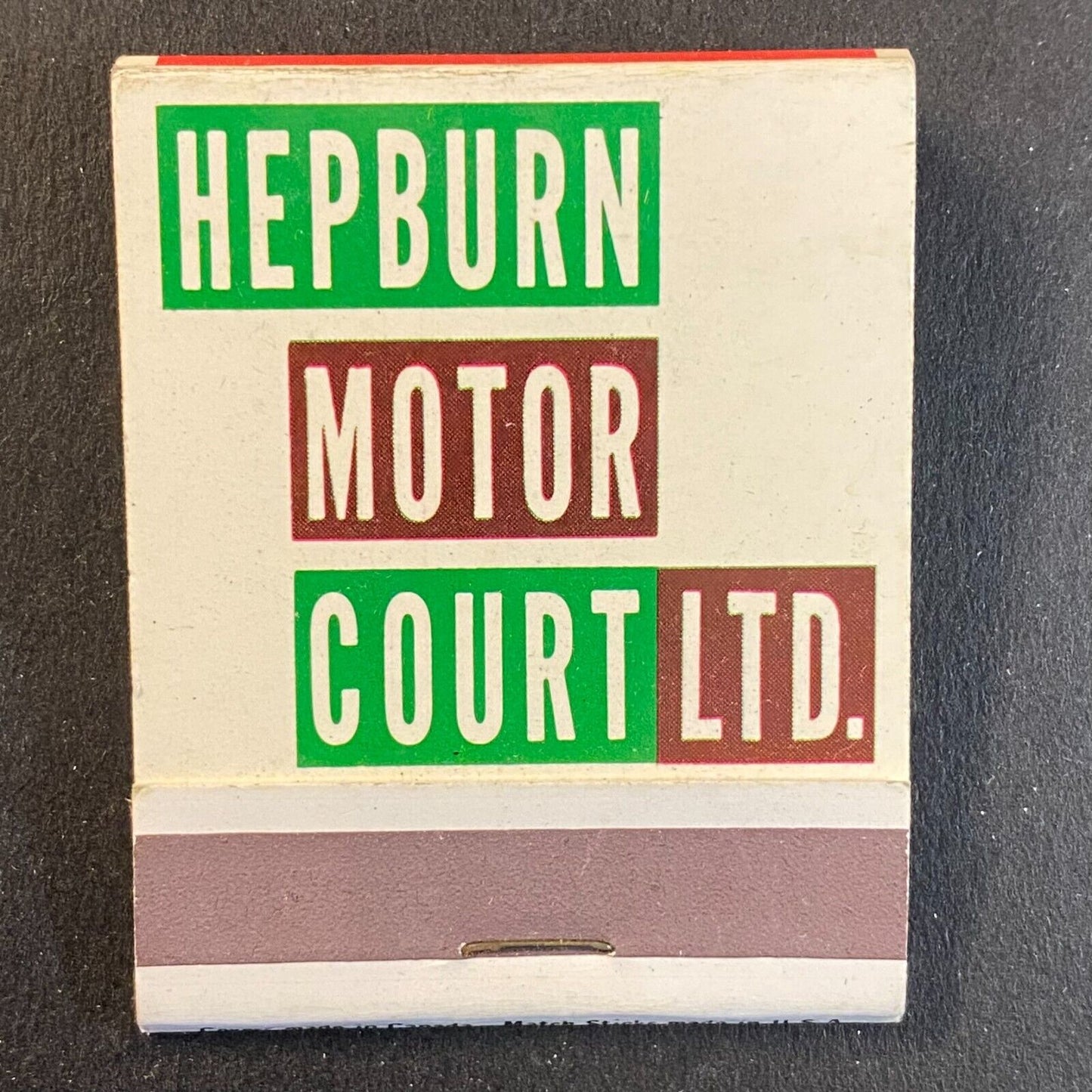 Hepburn Motor Court Calgary, Canada c1960's-73 Full Matchbook Scarce VGC