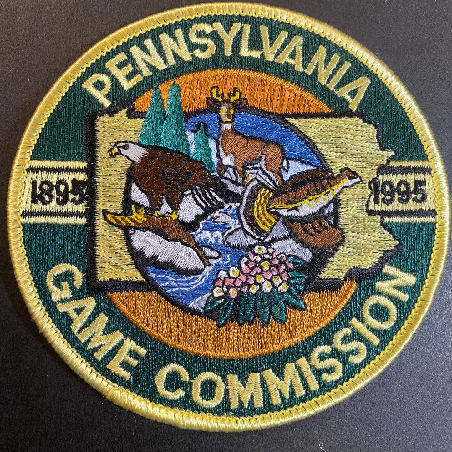 PA Game Commission 1895 - 1995 Centennial Wildlife Embroidered Patch 4" NOS VGC