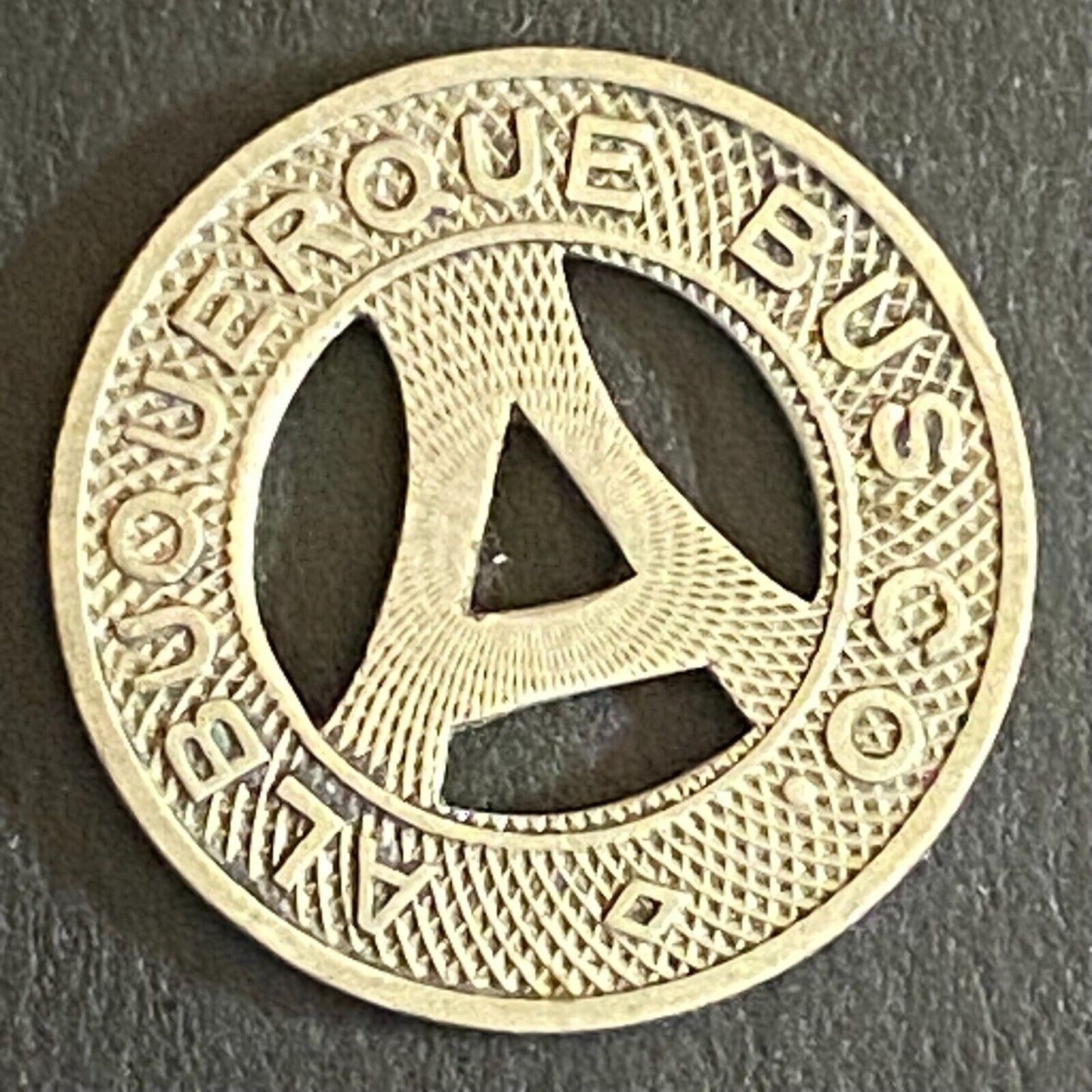 Albuquerque Bus Co. "Health Country" Transit Token 16mm VGC Hanging "A" (#4)