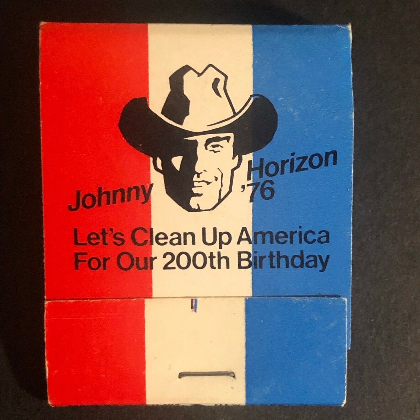 "Johnny Horizon '76" "Let's Clean Up America" c1976 Full Matchbook