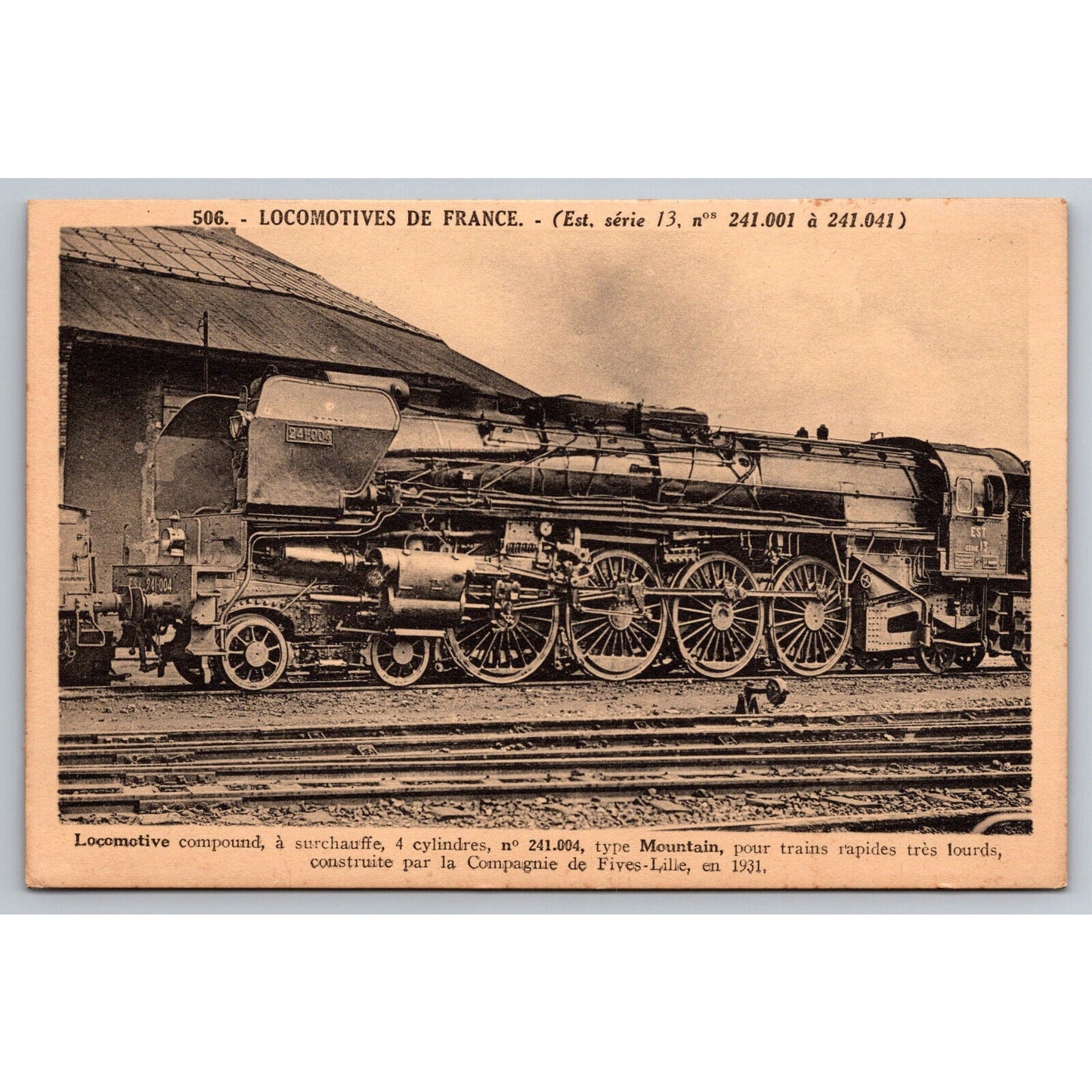 French Railroad RPPC* Postcard Locomotive Mountain 241.004 c1900 A. Gauthier
