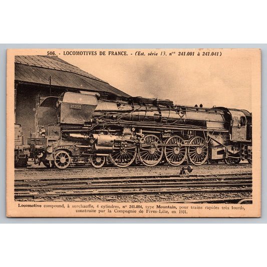 French Railroad RPPC* Postcard Locomotive Mountain 241.004 c1900 A. Gauthier