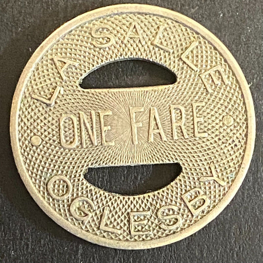 La Salle Oglesby Illinois One Fare Token 22.6mm VGC