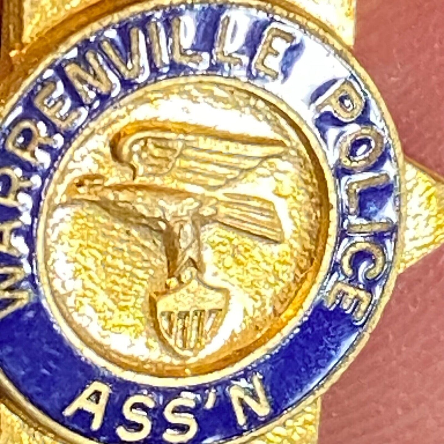 Warrenville Police Ass'n w/ Eagle Art Color Enameled Lapel Pin 19mm