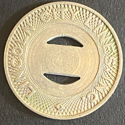 Lincoln City Lines Inc. (Neb.) G/F One Fare Transit Token 23mm