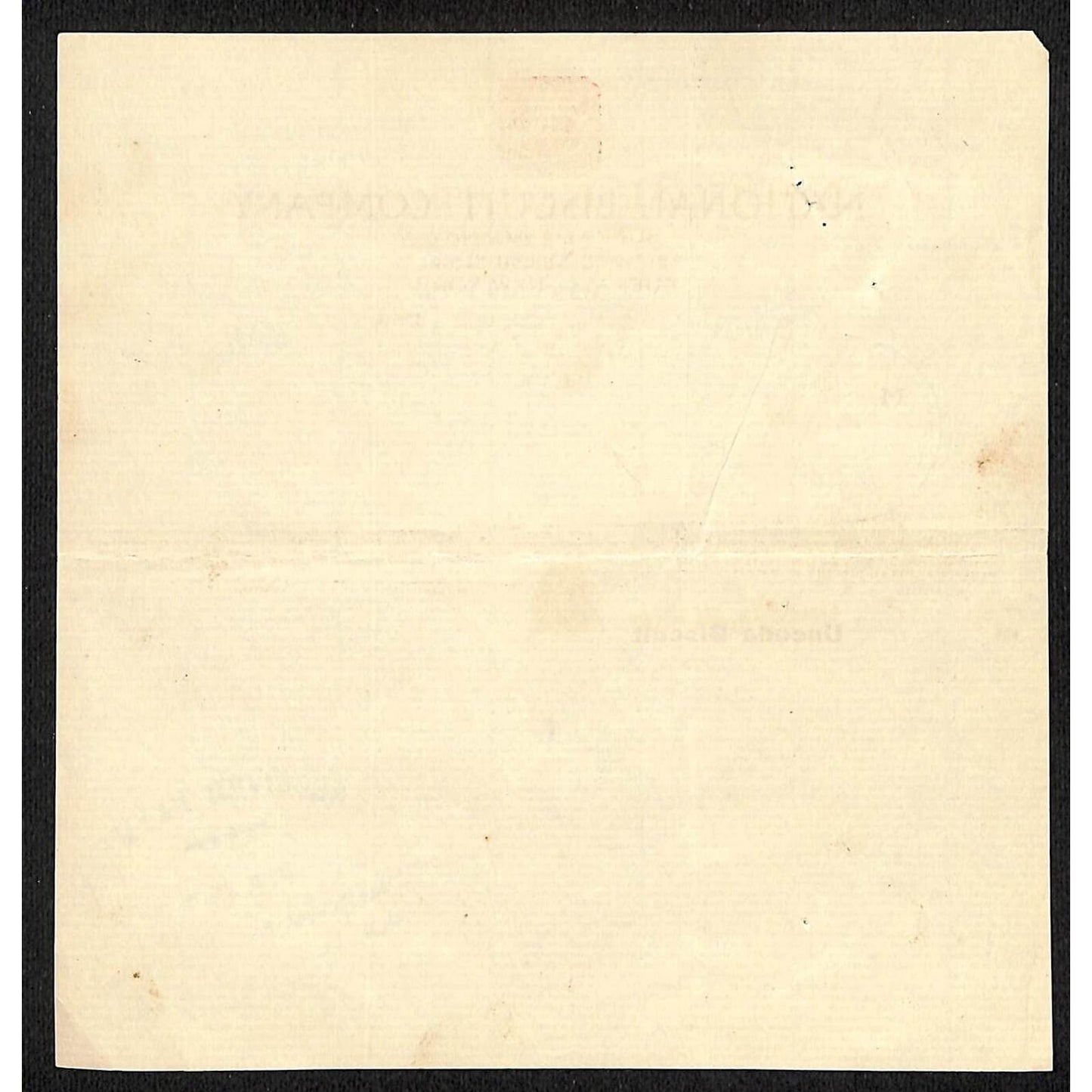 National Biscuit Company Nabisco Uneeda Buffalo, NY 1923 Billhead